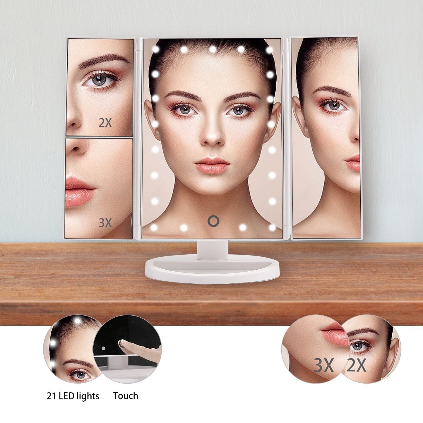 led lighted makeup mirror makeup mirror with three-sided folding light mirror amazon touch dimming mirror fill light mirror