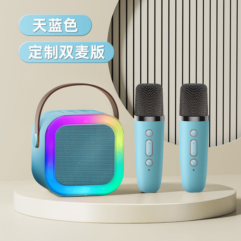 Cross-border hot-selling K12 Bluetooth audio and microphone all-in-one portable outdoor home live karaoke microphone small speaker
