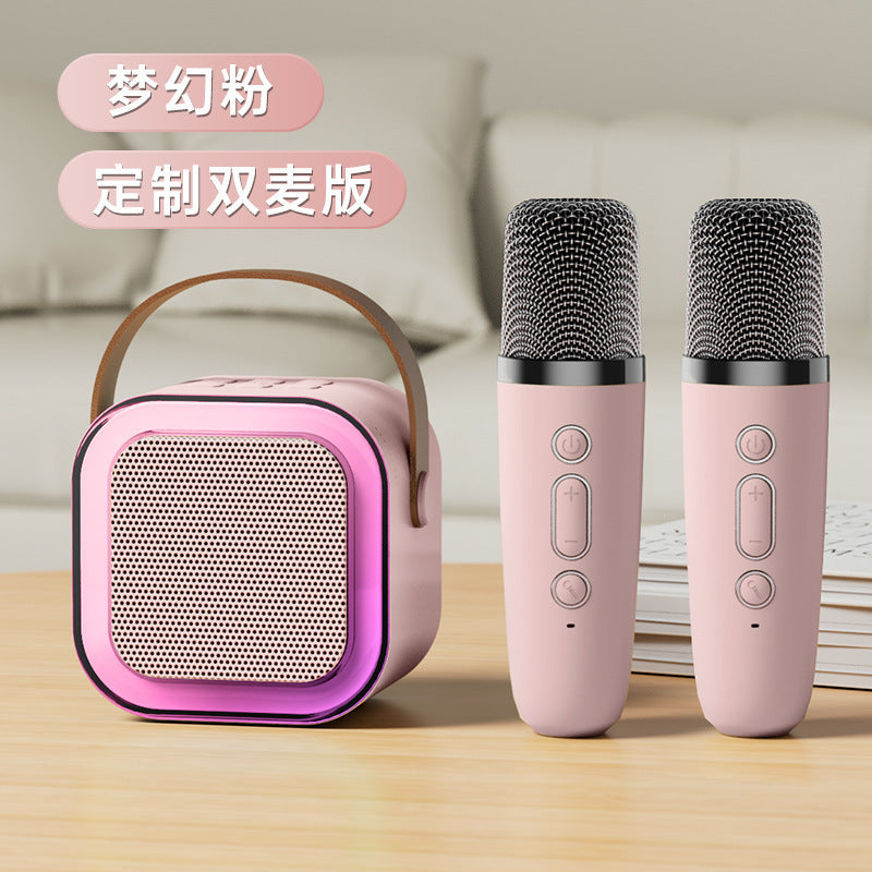 Cross-border hot-selling K12 Bluetooth audio and microphone all-in-one portable outdoor home live karaoke microphone small speaker
