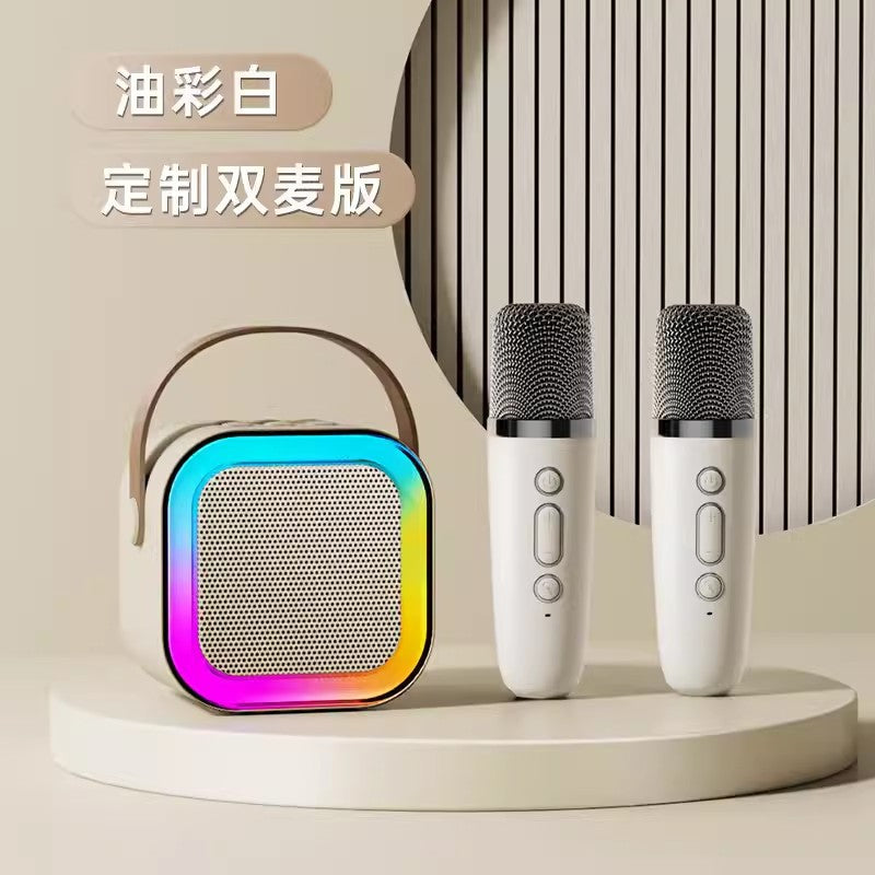 Cross-border hot-selling K12 Bluetooth audio and microphone all-in-one portable outdoor home live karaoke microphone small speaker